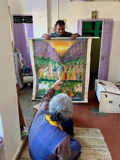Dr. Debra Diamond at the studio of artist Suresh V. Sharma Dr. Debra Diamond at the studio of artist Suresh V. Sharma