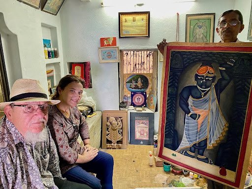 Dr. Isabella Nardi and Waswo X. Waswo at the home of artist Parmanand Sharma Dr. Isabella Nardi and Waswo X. Waswo at the home of artist Parmanand Sharma