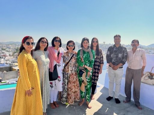 Interior designer Shalini Misra and friends at the home of Artists of Nathdwara co-founder and temple mukhiya Parmanand Sharma Interior designer Shalini Misra and friends at the home of Artists of Nathdwara co-founder and temple mukhiya Parmanand Sharma